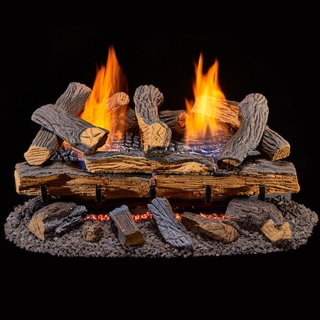 Duluth Forge Ventless Dual Fuel Gas Log Set - 24 In. Berkshire Split Oak, 33, 0 DLS-24R-1